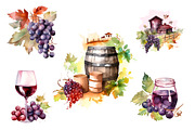 Watercolor Grape Clipart, a Food Illustration by MuzaArtStudio (Thumbnail 2 of 6)