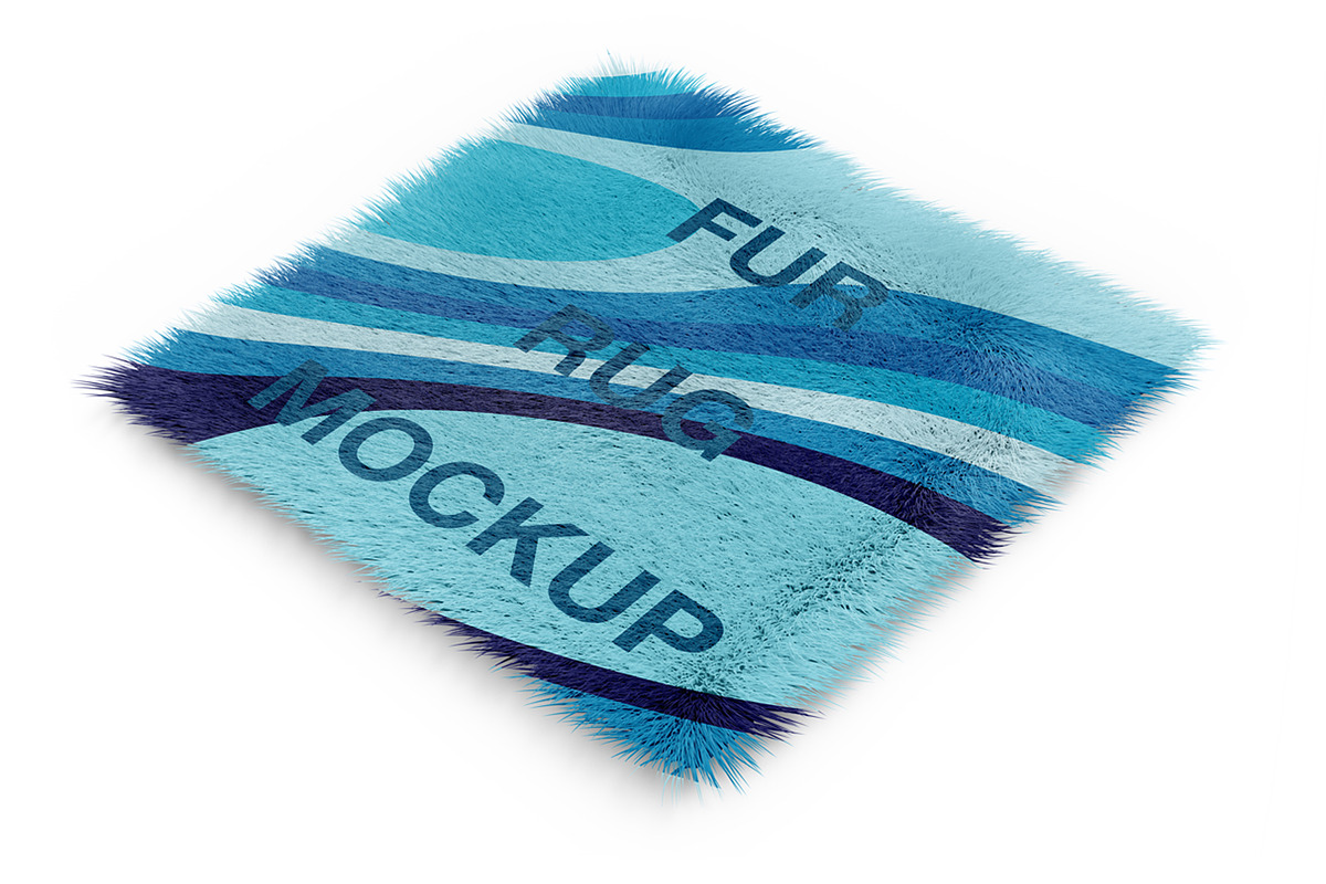 Square fur rug mockups., a Mockup by moqirynart (Photo 8 of 16)
