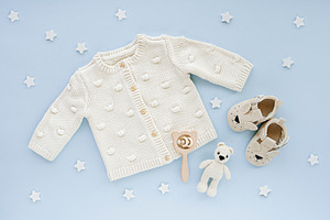 Knitted jumper for baby