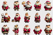Quirky Christmas Grumpy Santa Clipar, a Seasonal Illustration by Rose Art (Thumbnail 2 of 7)