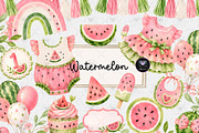 Watermelon Summer Clipart, a Food Illustration by BigCakeBee (Thumbnail 1 of 4)