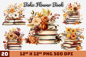 Boho Flower Book Watercolor