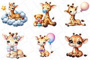Baby Giraffe Watercolor Clipart, an Illustration by DreamPrint404 (Thumbnail 4 of 6)