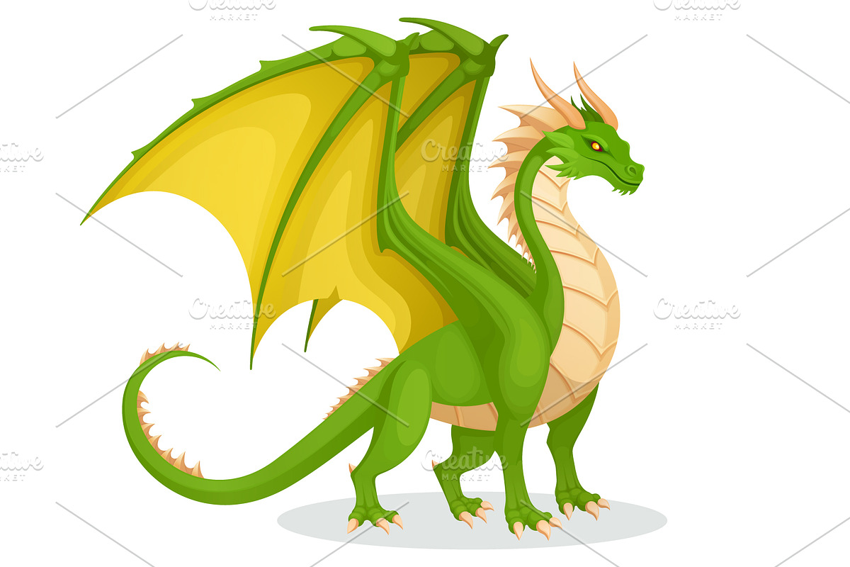 Collection of green cartoon dragons., an Animal Illustration by Yayasya (Photo 3 of 3)