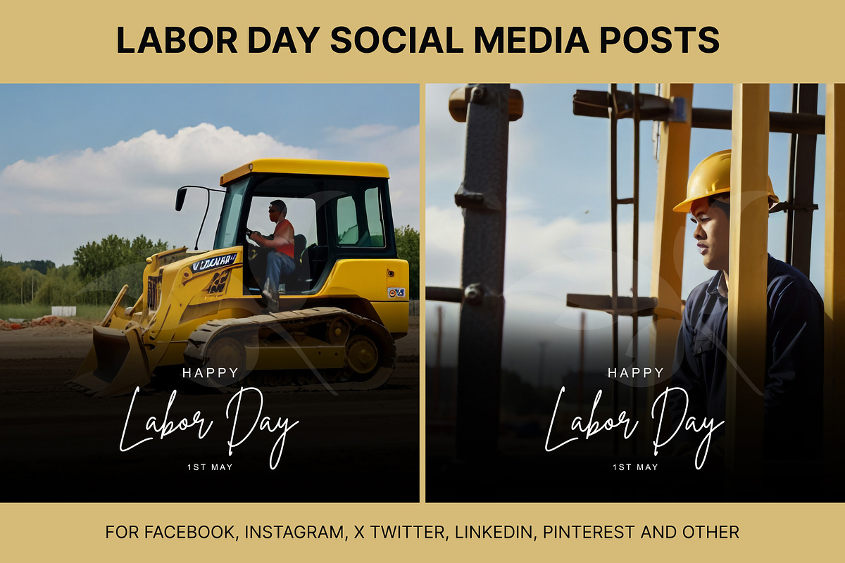 61 Labor day social media posts set, a Social Media Template by Walldecorated (Photo 10 of 29)