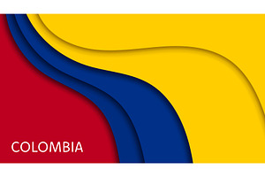 20 July paper cut flag of Colombia, an Object Illustration by Vector Tradition