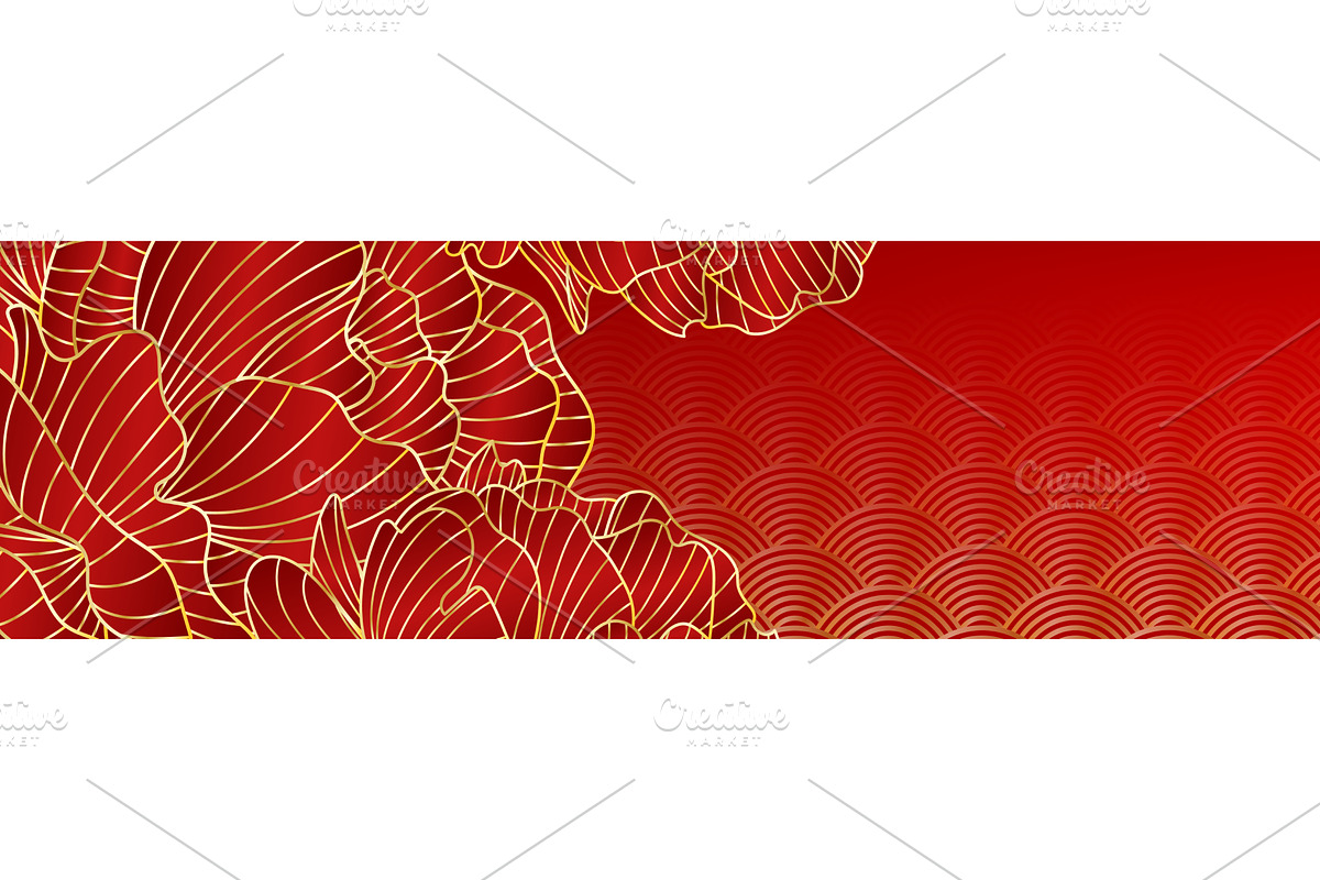 Luxury Chinese wallpaper with golden, an Object Illustration by art PVP - market