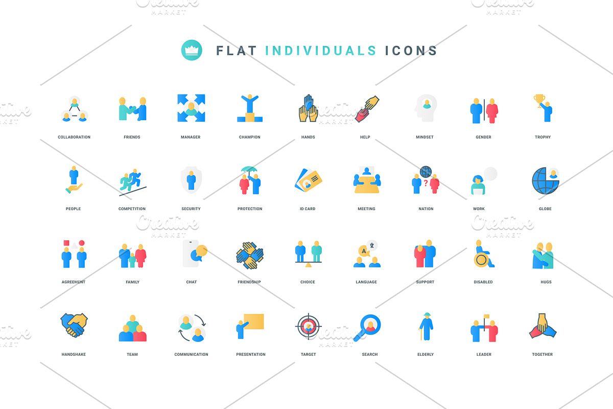 People community individual icons, an Object Illustration by Lemberg Vector