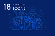 Services icons, an Outline Icon by Pykhtik Design Shop (Thumbnail 1 of 4)