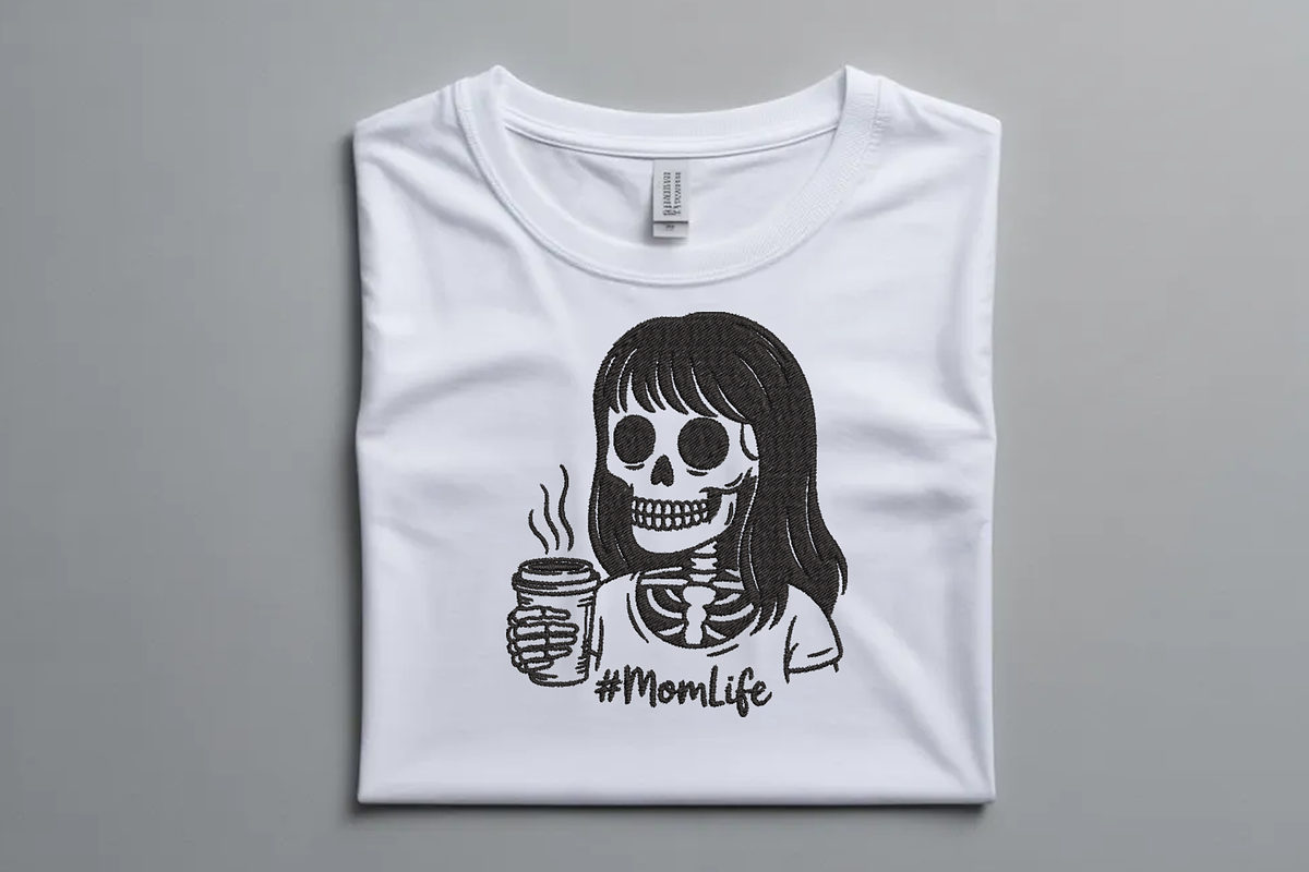 Skeleton Mom Life Coffee Embroidery, an Illustration by Purpose Ekbal (Photo 2 of 3)