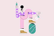 Playful Pastel Vector Characters, a Person Illustration by Léo Alexandre (Thumbnail 6 of 15)