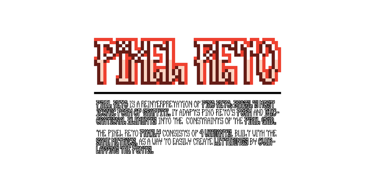 Pixel Reto, a Font by Typeóca (Photo 1 of 3)