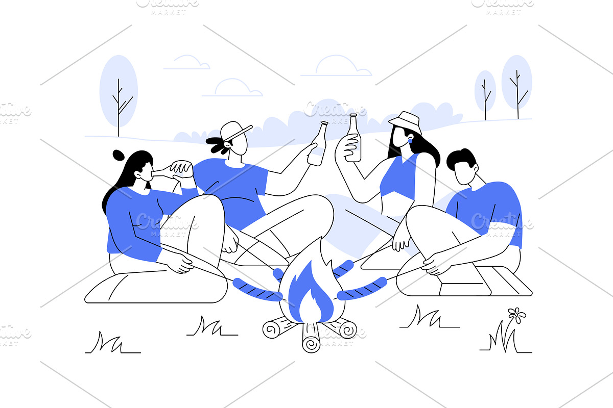 Cooking on an open fire isolated, a Person Illustration by Visual Generation