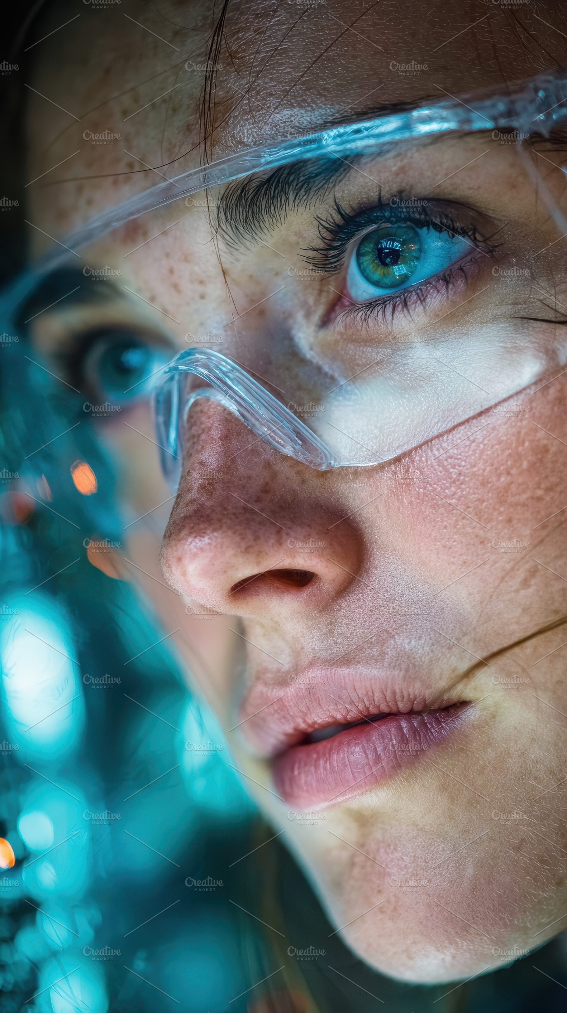 Woman Wearing Safety Glasses Futuris, a Photo by Pixeness Studio