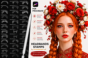 Floral Headband Stamps for Procreate, a Brush Add-On by sundrameda (Thumbnail 1 of 7)