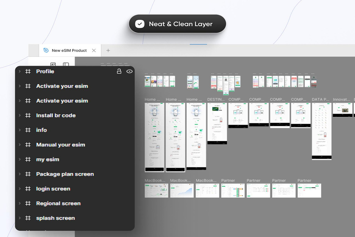 eSIM Product UIKit App Web Dashboard, an UI Kit Template by Creative Perspective (Photo 4 of 8)