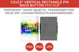 2.5x3.5" Vertical Rectangle Button