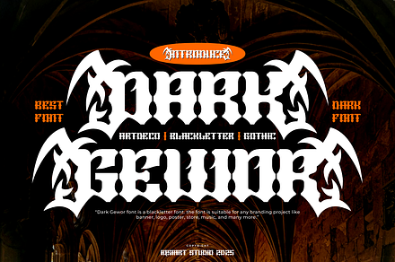 Dark Gewor - Gothic Font, a Blackletter Font by Iqsiart Studio