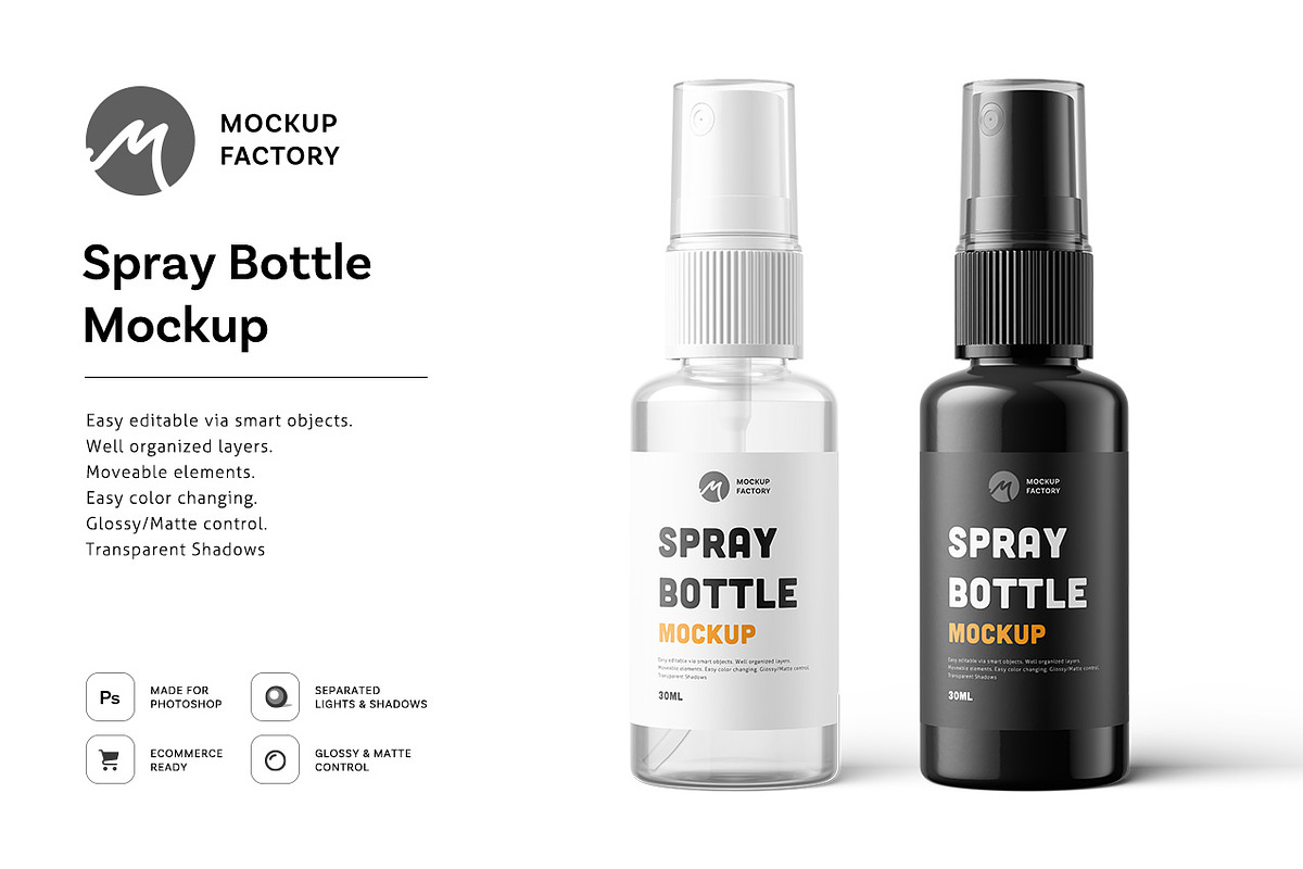 Spray Bottle Mockup, a Packaging Mockup by Mockup Factory (Photo 1 of 3)