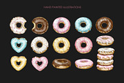 Watercolor donuts clipart, a Food Illustration by AquarelleSpace (Thumbnail 3 of 4)