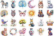 Pastel Folk Clip Art Big Collection, an Illustration by Sublimation Artist (Thumbnail 2 of 6)