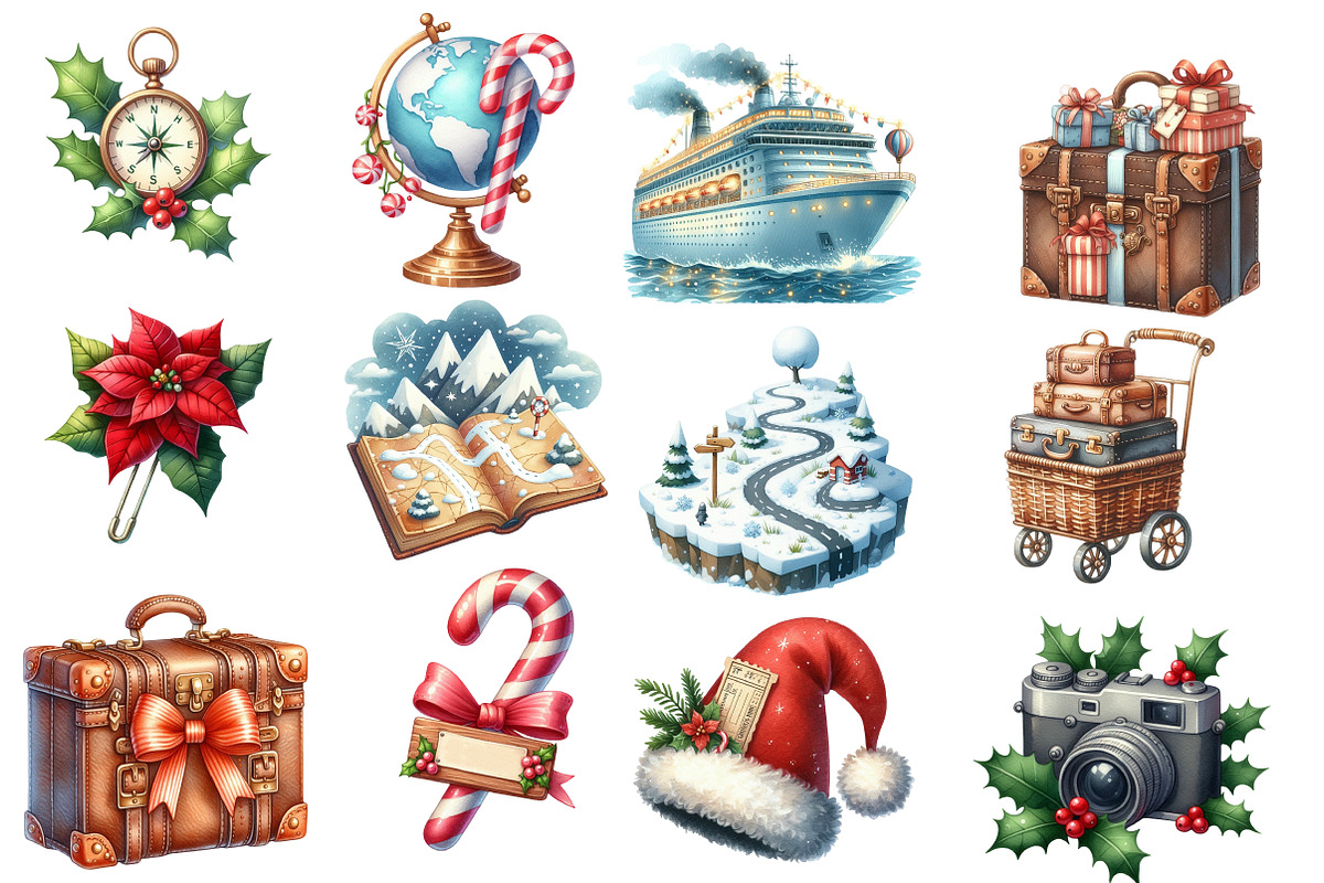 Christmas Travel Clipart, an Illustration by Designworld (Photo 4 of 6)