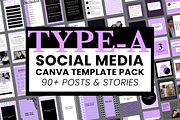 Typography Canva Social Media Pack, a Social Media Template by WorkShy Studio (Thumbnail 1 of 9)