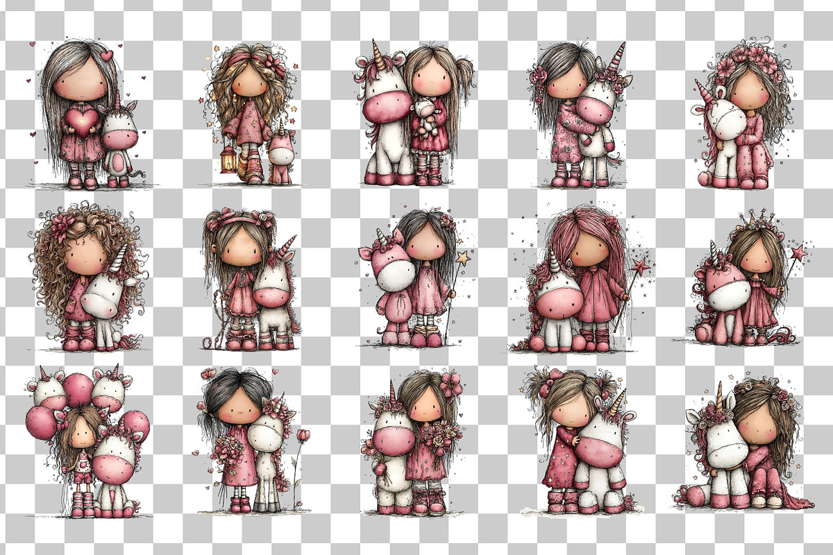 Girl With Unicorn PNG Clipart, a Person Illustration by Nicolle's Colorful Art (Photo 3 of 5)