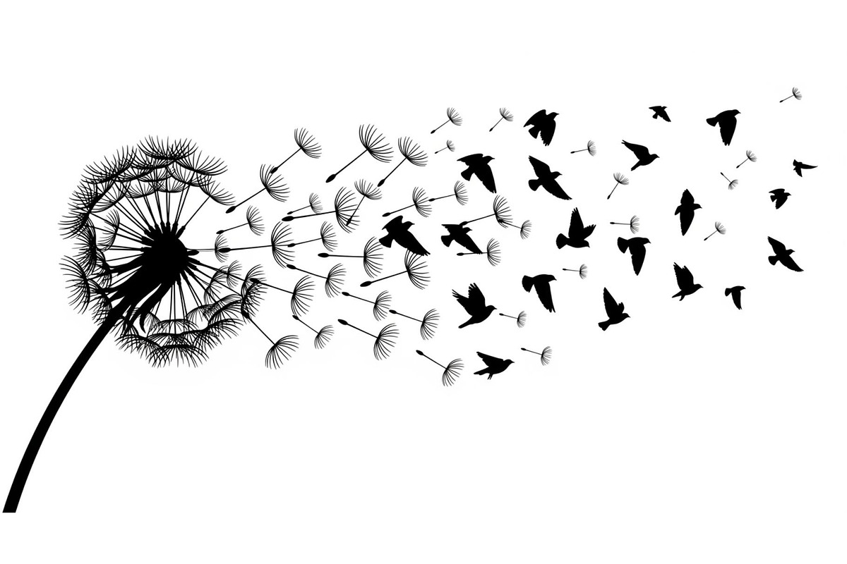 Dandelion Blow Silhouette Bundle, an Illustration by yasushie (Photo 10 of 31)