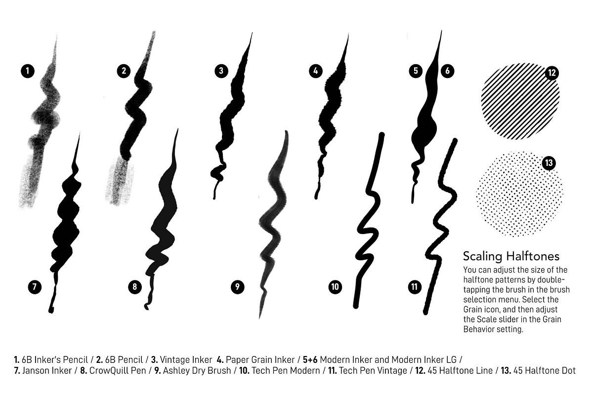 Procreate Vintage Comic Ink Brushes, a Brush Add-On by Ink Gang Boss (Photo 8 of 9)