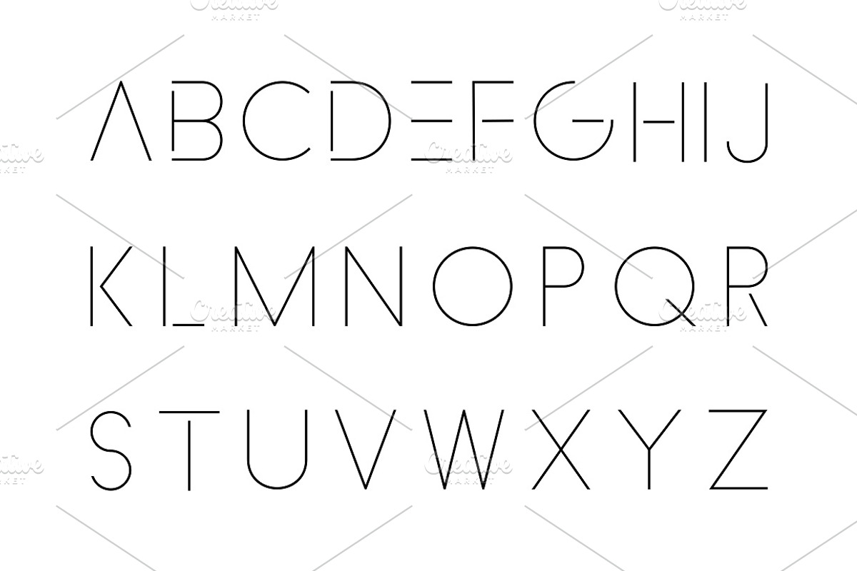 Minimalistic Letters. Thin design., an Object Graphic by ExpressShop