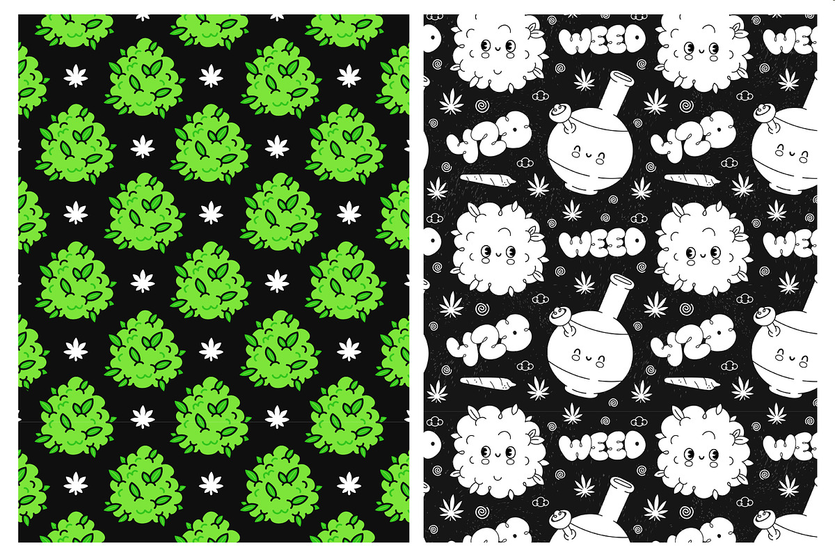 Marijuana pattern bundle, a Pattern Graphic by Slavko Kahovsky (Photo 5 of 7)
