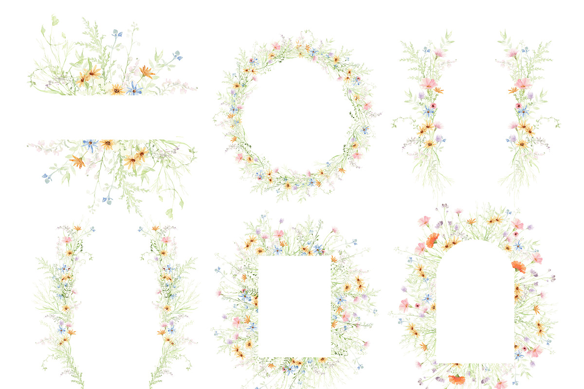 Watercolor AIRY WILDFLOWER Clipart, a Decorative Illustration by Beigetime (Photo 11 of 16)