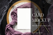 Halloween Card Mockup 5x7 Menu fall, a Packaging Mockup by PawMockups (Thumbnail 1 of 10)