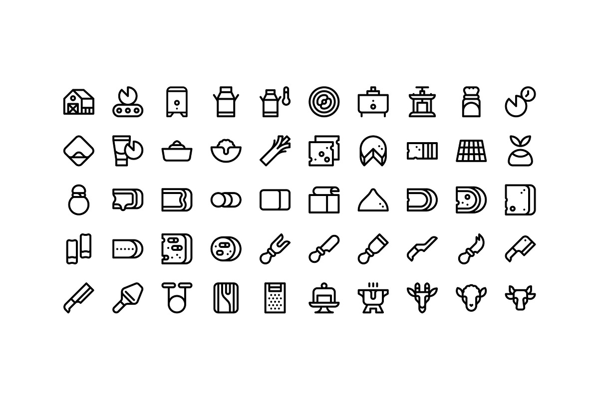 50 Cheese Icons, an Outline Icon by Side Project (Photo 2 of 8)