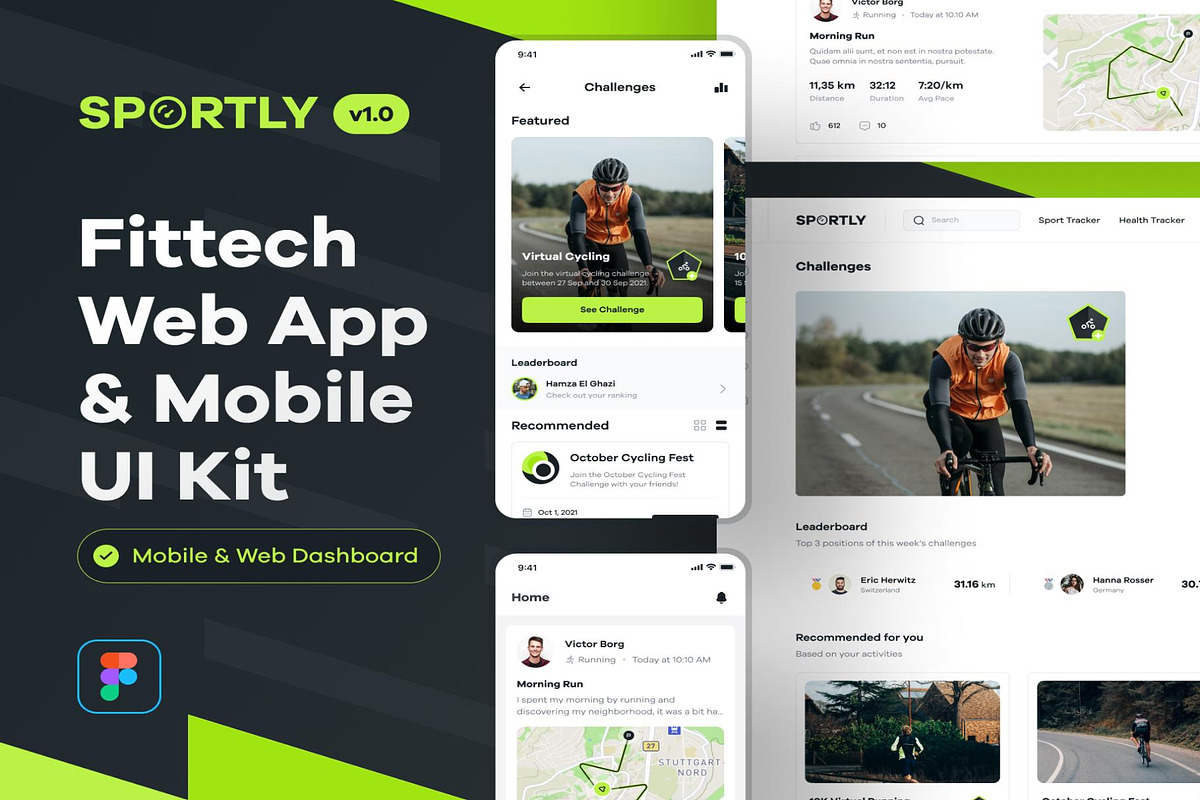 Sportly - Fittech Web App UI Kit, an UI Kit Template by Lumina_ui_ux202 (Photo 1 of 8)