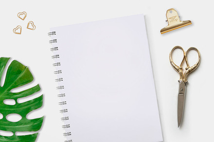 gold stationary styled desktop photo