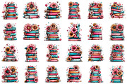 Spring Book Stack Sunflowers Clipart, an Illustration by designcity5 (Thumbnail 2 of 5)