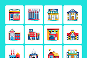 Flat Buildings Icons, a Duotone Icon by Prosymbols (Thumbnail 6 of 8)
