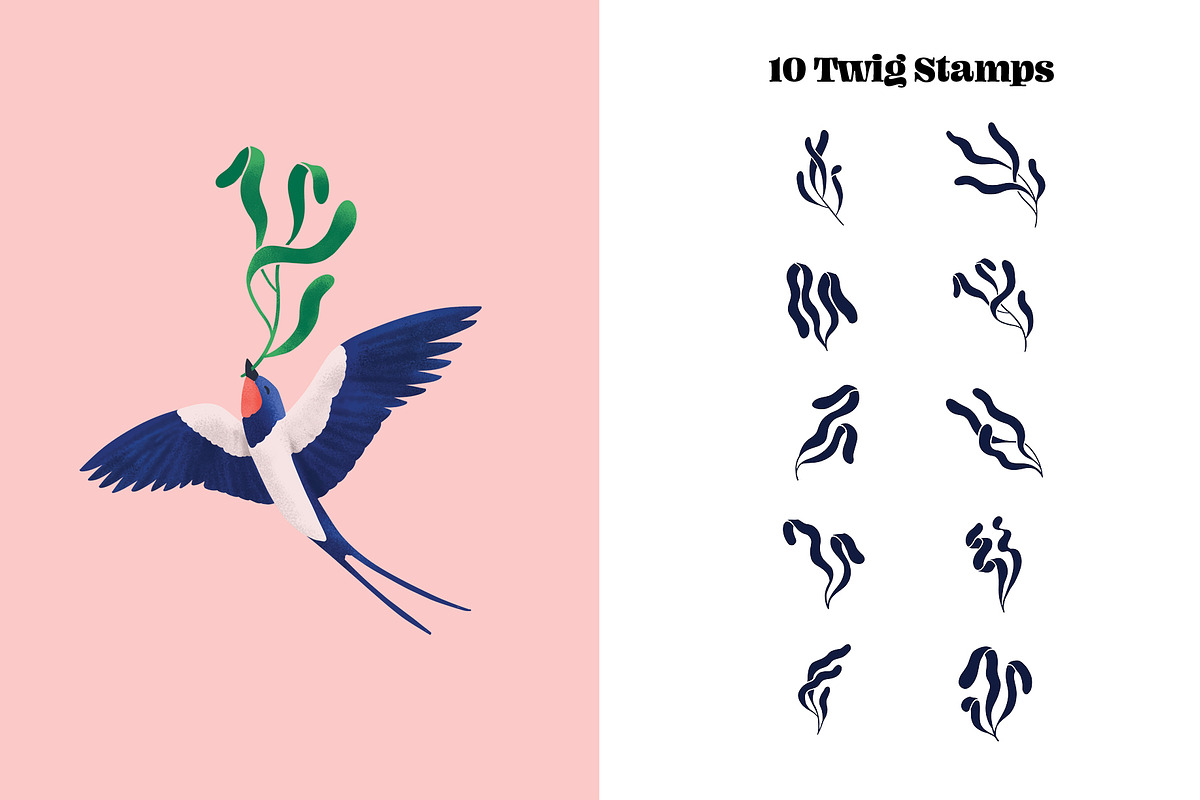 Swallow Birds Creator for Procreate, a Brush Add-On by Pencil Twist (Photo 5 of 11)