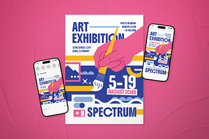 Art Exhibition Event Flyer Set, a Flyer Template by The Good Store