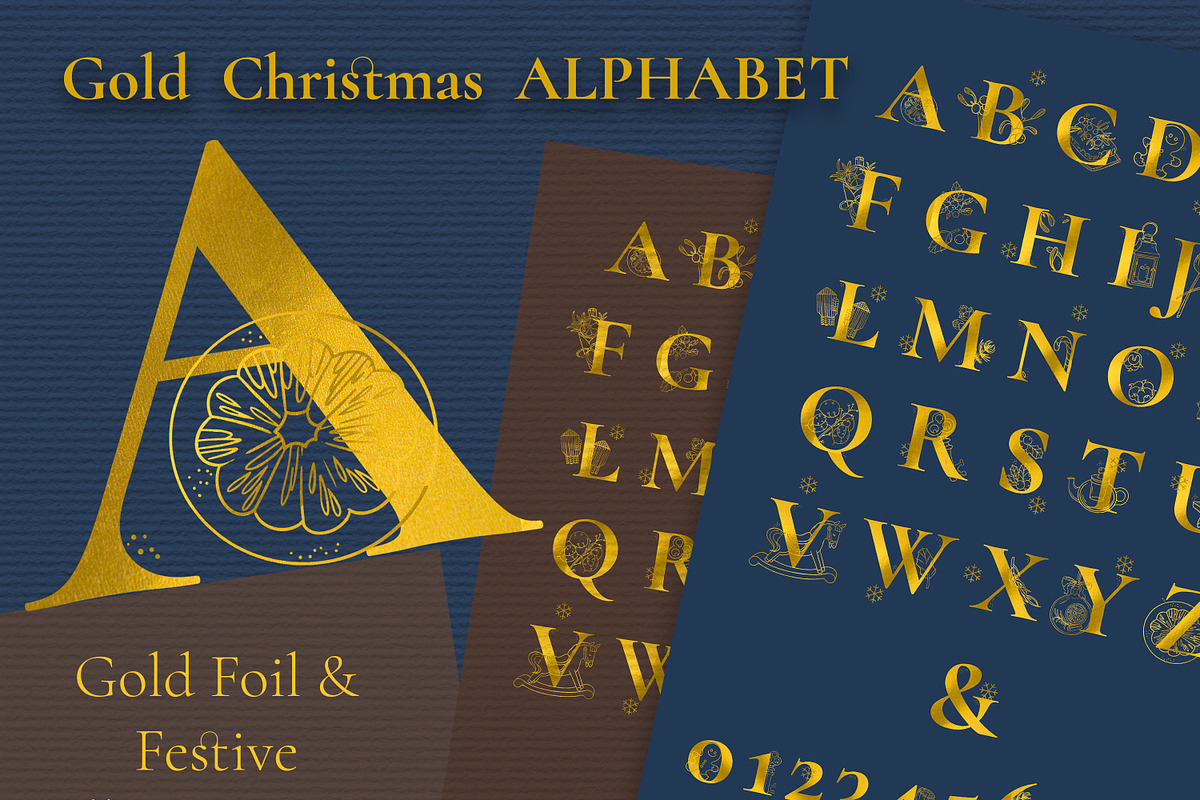 Gold Christmas Alphabet Clipart, an Object Graphic by ArtyCats (Photo 1 of 5)