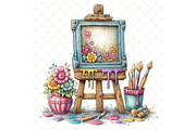 Canvas on Wooden Easel Clipart JPG, an Illustration by Memories By Lea (Thumbnail 7 of 19)