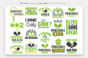 Pickleball Saying Bundle, Sports SVG