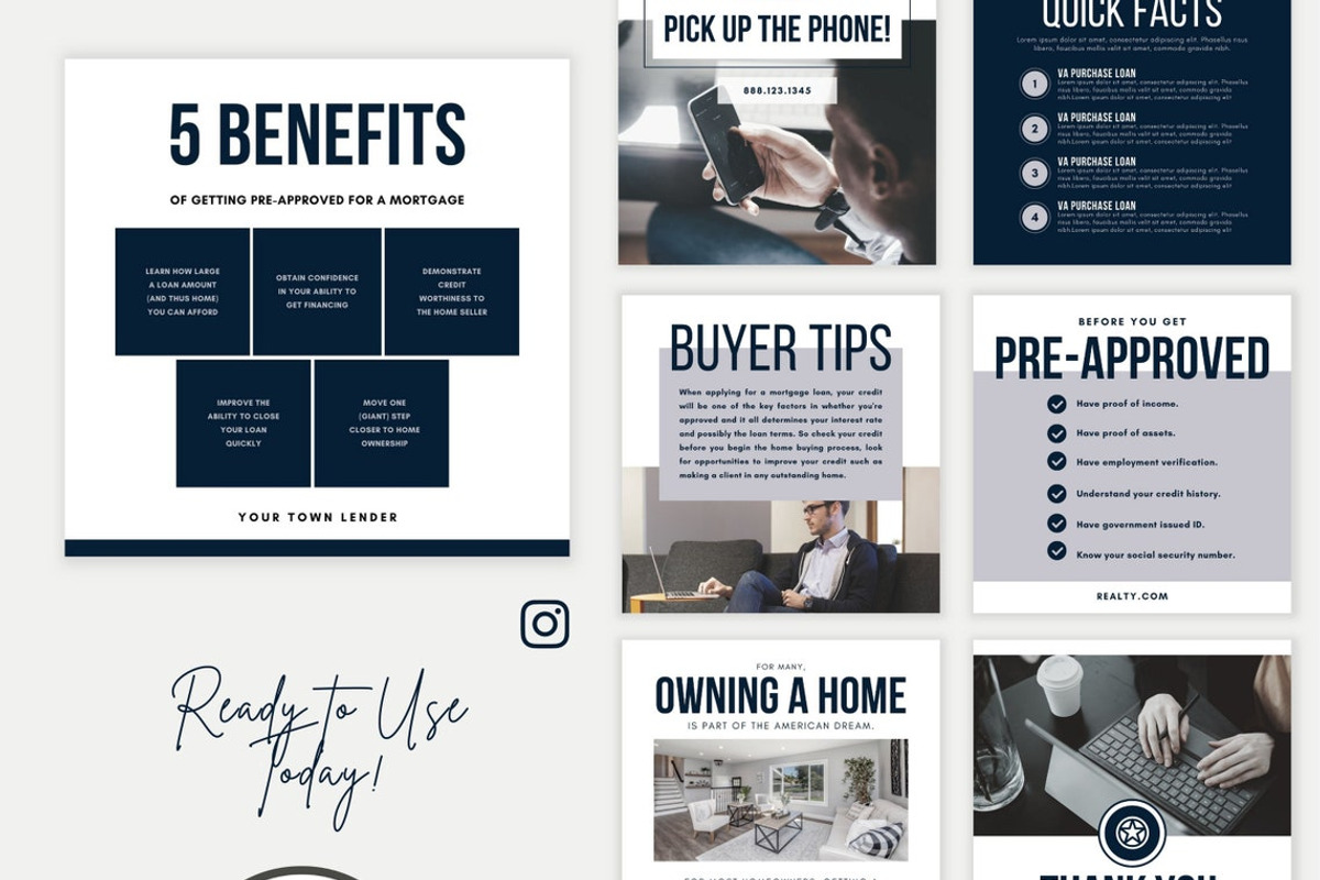 Mortgage Marketing Instagram Posts, a Social Media Template by RealEstateDreams (Photo 6 of 6)