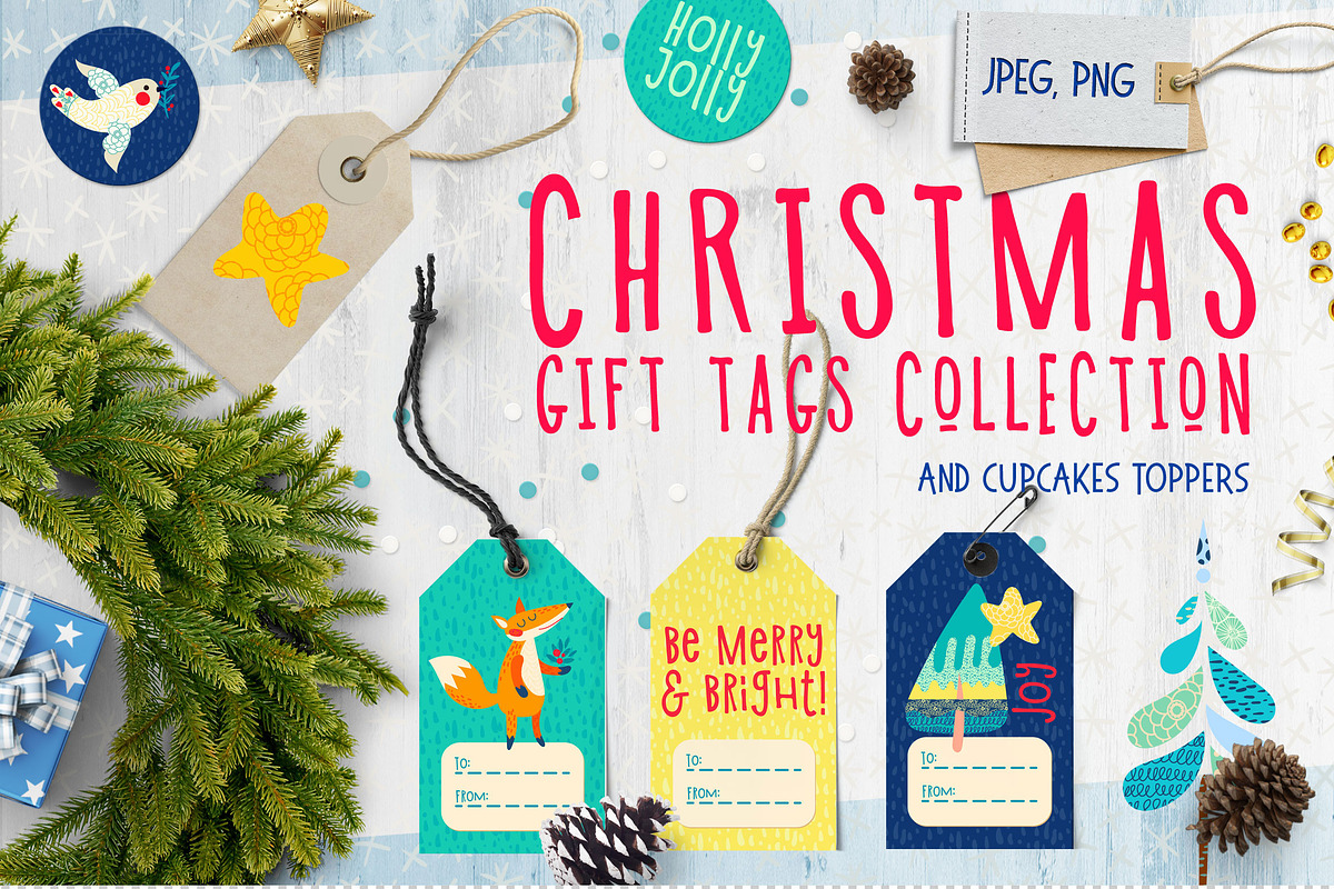 Christmas Gift Tag, cupcakes toppers, an Object Graphic by KundolaArt (Photo 1 of 5)
