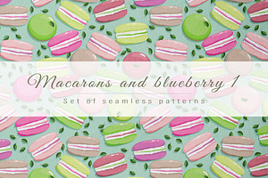 Macarons and blueberry 1, a Pattern Graphic by Yummy