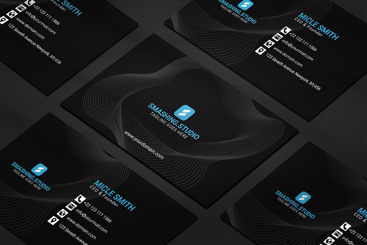 Business card Template & 3 Mock-up, a Business Card Template by Smashing_Studio (Photo 3 of 10)