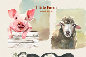 Little Farm Animals Clip Art