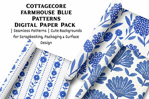 Cottagecore farmhouse Blue Patterns